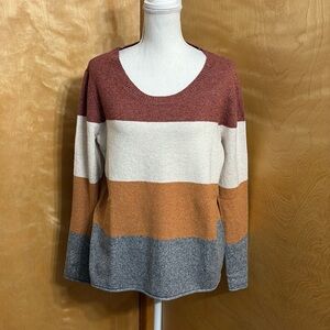 NWOT Pinque Design Studio Rust Stone Combo Long Sleeve Sweater Size XL